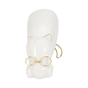 Cucciolo in Ceramica con Occhiali, Decorazione d'Accento per la Casa, Ornamento Decorativo per Bagno, Ufficio, Scrivania, Soggiorno, Stile Glamour - Product Image 6