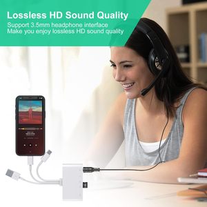 Adaptateur <span class=keywords><strong>USB</strong></span> Type <span class=keywords><strong>C</strong></span> OTG <span class=keywords><strong>USB</strong></span> 2.0 SD/TF Prise audio 3,5 mm Transfert de données pour smartphone Lecteur de carte <span class=keywords><strong>USB</strong></span> Hub en stock - Product Image 3