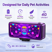 Dispositivo de Rastreo para Mascotas PT100 4G LTE con GPS, BDS, WiFi, LBS, Posicionamiento, Recuerdo por Voz, Luz de Seguridad LED y Protección IPX7