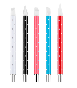 Pinceau en silicone coloré avec manche métallique pour nail art, outil d'impression, éponge et pinceau en silicone pour la création de motifs ombrés en gel pour manucure - Product Image 3