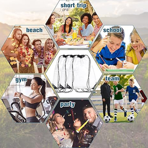 Custom Printing Logo Transparent Plastic Clear <b>Drawstring</b> Bag Waterproof PVC <b>Drawstring</b> <b>Backpack</b> for Stadiums Sporting Events - Product Image 5