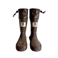 Bottes hautes pliables imperméables pour enfants, bottes de pluie en caoutchouc unisexes, portables