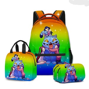3D 新款跨境电影韩流女巫狩猎团背包、午餐袋、笔袋 3 件套 - Product Image 1