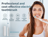 T14 brosse à dents brosse à dents électrique 45000VPM 5 Modes minuterie intelligente 8 tête de remplacement de qualité IPX7 ensemble de voyage Rechargeable Durable