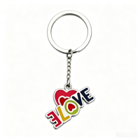 Porte-clés personnalisé en alliage de zinc durable, plaqué nickel, avec logo et émail – Design sportif et amoureux – Marque Zhen Xing – Fournisseur chinois