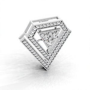 Aarinya – Bague unisexe de luxe minimaliste en or 18 carats avec diamant de laboratoire géométrique taille brillant et sertissage en canal – Cadeau de mariage - Product Image 1