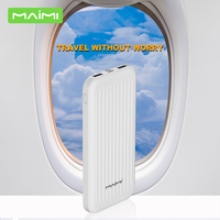 Maimi Vente en gros Batterie externe portable ultra fine 10000mah pour téléphone pas cher OEM Logo personnalisé Batterie USB lithium pour l'extérieur Powerbank