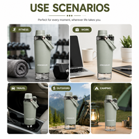 Botella Mezcladora de Proteínas con Aislamiento al Vacío de Acero Inoxidable con Logotipo Personalizado, 500 ml, a Prueba de Fugas, Libre de BPA, con Filtro, para Gimnasio, Fitness y Deportes