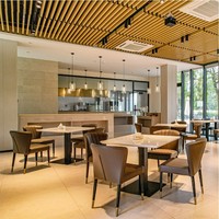 Ensemble de table et chaises de restaurant d'inspiration asiatique, style minimaliste de luxe léger, banquette de salle à manger en PVC multi-usages