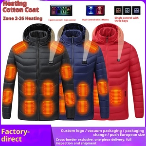 Veste d'hiver chauffante intelligente hommes femmes corps entier température constante quatre zones de contrôle épaissie garder au chaud support de fermeture éclair - Product Image 2