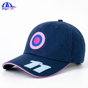Casquettes de baseball vintage personnalisées OEM en sergé à 6 panneaux avec patchs logo brodés en 3D, visière incurvée réglable, casquettes de course, chapeaux sportifs - Product Image 1
