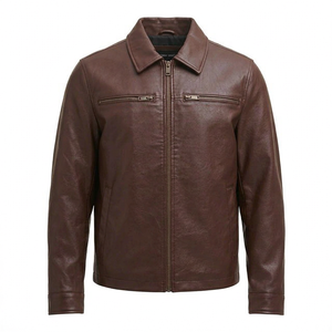Veste en cuir de vachette pour homme grande taille, matériau de qualité supérieure, écologique, doublure en laine chaude pour l'hiver, haute qualité - Product Image 1