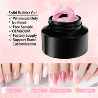 Gel de construction solide non collant pour ongles, extension naturelle, décoration 3D, sculpture, fourniture d'usine, logo personnalisé OEM