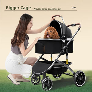 Poussette détachable de luxe de haute qualité pour chien, sécurité, voyage pour animaux de compagnie avec grand chariot à <span class=keywords><strong>4</strong></span> roues - Product Image 5