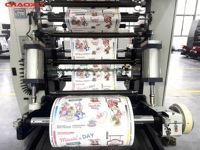 Mesin Cetak Flexografi Tipe Stack 4/6/8 Warna Printer Flexo Kecepatan Tinggi untuk Kemasan Label