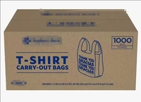 Sacs en plastique HDPE noirs type T-shirt avec message 'Merci' pour le commerce de détail, les supermarchés et les courses
