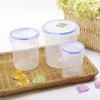 Récipient alimentaire rond transparent multifonction en plastique Boîte de rangement scellée pour la maison et la cuisine 3pcs Set