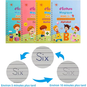 Cuaderno de Caligrafía Francés <span class=keywords><strong>Montessori</strong></span> 3D, Libro Mágico Reutilizable para Niños, Cuaderno para Caligrafía, Escritura a Mano, Regalos - Product Image 2