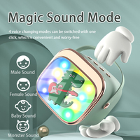 Mini Machine à Chanter Portable pour Enfants, Haut-parleur Karaoké Dinosaure Mignon avec 4 Changeurs de Voix, Lumière RGB, Stéréo, Idéal pour Fêtes à Domicile, Cadeau