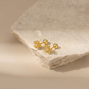 Pendientes de Moda con Baño de Oro de 18K, Diseño de Flor, Estrella de Mar y Geométricos, Joyería para Mujer para Fiestas - Product Image 4