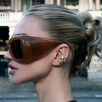 Lunettes de soleil carrées surdimensionnées de luxe, style rétro, grandes montures, protection UV400, pour l'extérieur
