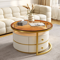 Ensemble de tables basses en verre rétractables modernes et simples, tables basses rondes écologiques et portables pour les petits salons