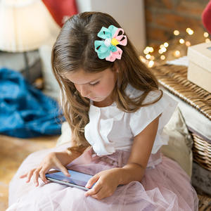 Gran oferta, accesorio <span class=keywords><strong>para</strong></span> <span class=keywords><strong>el</strong></span> cabello de niña de flores de tela Rosa tridimensional con degradado <span class=keywords><strong>para</strong></span> niños, accesorio de horquilla con Clip lateral - Product Image 2