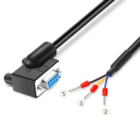 Niquelado 180 °   Cable de datos con terminal RS232 de 3 núcleos, conector hembra DB9, cable de conexión macho DB9