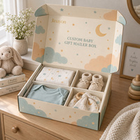 Boîte d'expédition personnalisée pour cadeau de bébé, carton ondulé E-Flute avec impression dorée