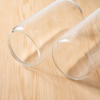 Tasses à café en verre, mugs, verrerie personnalisée, gobelets à eau, verres à boisson glacée avec couvercle en bois et paille
