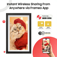 Cadre photo numérique intelligent portable de 15,6 pouces, cadre photo numérique WiFi, cadre vidéo 1920x1080 avec lecture USB