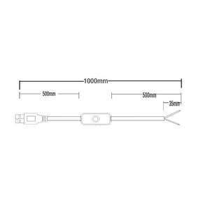 5V <b>USB</b> Connector to Open Wire Bare End Push Button <b>Power</b> on OFF Switch <b>Cable</b> - Product Image 6