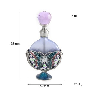 Hermosa botella vintage para esencia de perfume, botella de vidrio para aceite esencial, material de color granulado, botella de embalaje para cosméticos - Product Image 1