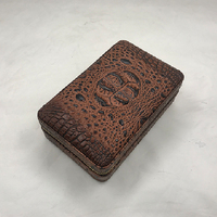 Étui à cigares en cuir véritable de conception classique fait main avec plateau en bois, étui de voyage en cuir PU à marque privée, capacité de quatre cigares
