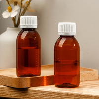 Bouteille vide en plastique PET de 120 ml (4 oz) pour médicaments liquides, bouteille ambrée pour sirop contre la toux