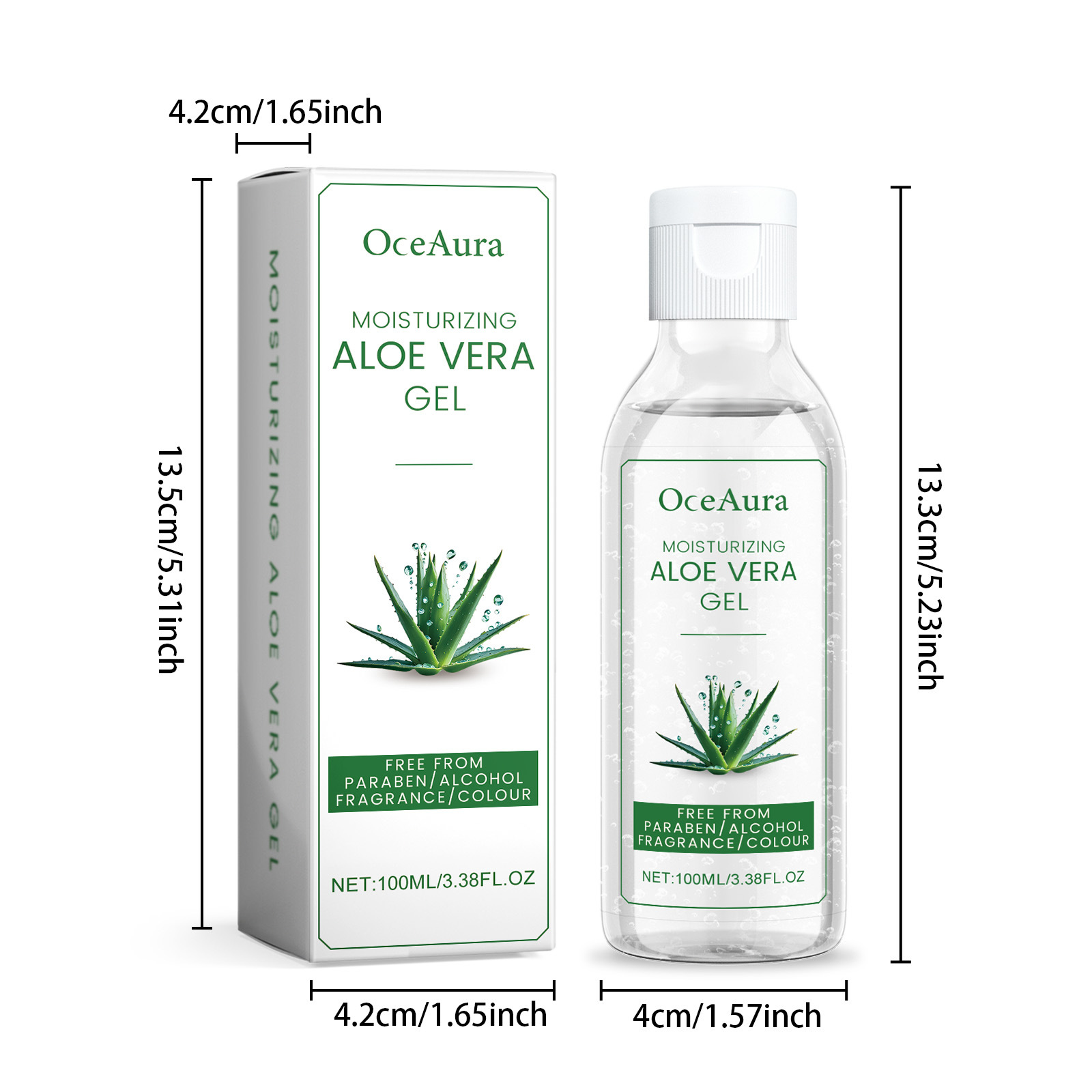 OCEAURA Aloe Vera Gel - Natural Moisturizing Soothing Care