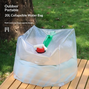 Folding Water Bladder 10L PEVA Outdoor Camping Hydration <b>Bag</b> with Faucet and Green Handles - Product Image 5
