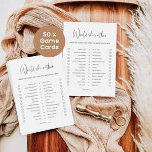 Douche de mariage nuptiale rustique ou <span class=keywords><strong>jeu</strong></span> de fête de Bachelorette papier Kraft serait-elle plutôt des cartes de <span class=keywords><strong>jeu</strong></span> pour la douche de bébé - Product Image 6