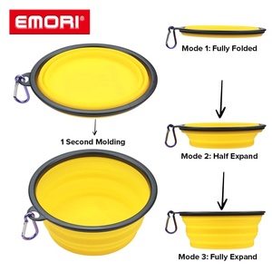 Wholesale <b>Large</b> Capacity Easy to Wash Silicone Collapsible Pet <b>Water</b> Feeding <b>Bowl</b> for <b>Dog</b> Cat - Product Image 2