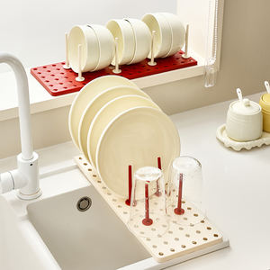 Красный/кремовый цвет, органайзер для ящиков, поднос для посуды, подставка для кухонного шкафа, органайзер, подставка для шкафов - Product Image 6