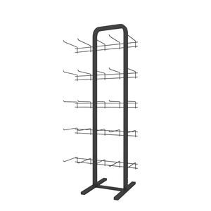 Tùy chỉnh kim loại màu đen đa móc duy nhất mặt sàn hiển thị, bán lẻ hiển thị đứng với <span class=keywords><strong>Hooks</strong></span> - Product Image 2
