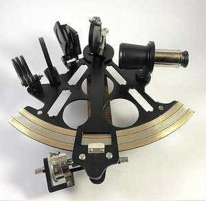 Astrolabe en laiton massif antique Sextant pour Navigation marine Piston bois Sextant nautique pour le travail des navires Fournitures marines - Product Image 1