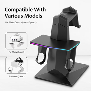 Dock de charge support VR pour <span class=keywords><strong>Oculus</strong></span> Quest 3s accessoires casque VR et contrôleurs tactiles support d'affichage Index RGB support vertical - Product Image 2