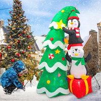 Ornement extérieur de noël accrocheur de 7FT Navidad décoration gonflable arbre de noël gonflable avec lumière LED flocon de neige rotatif