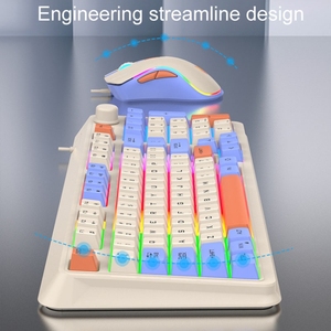 Factory XUNSVFOX K820 Combos de teclado y mouse coloridos 94 teclas Retroiluminación USB Teclado mecánico para juegos con cable notebook de escritorio - Product Image 5