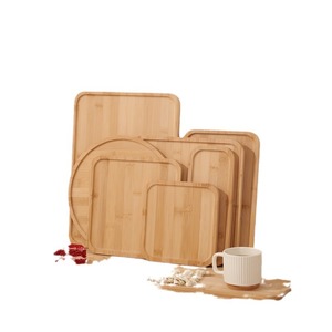 Bamboo Serving Trays Rectangular Natural Wood For <b>Tea</b> <b>Coffee</b> Hotel Use - Product Image 5