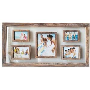 Cadre photo mural et de table multi-ouvertures 3-<span class=keywords><strong>en</strong></span>-1 <span class=keywords><strong>en</strong></span> métal couleur rouille rustique, style vintage familial avec décorations perlées - Product Image 4