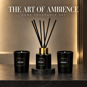 AIKUN Factory <b>Wholesale</b> Soy Wax Non-fire Aromatherapy Luxury Natural Reed Diffuser Scented <b>Candle</b> Gift Set - Product Image 1