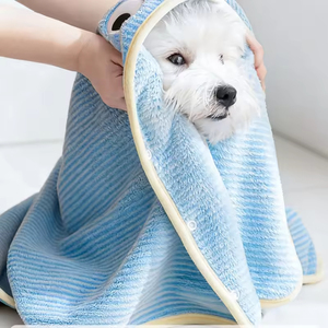 Toalla de Baño para Mascotas, Diseño de Dibujos Animados, Absorbente, de Secado Rápido, Ecológica, Hipoalergénica, Suave, Ligera, Plegable, de Poliéster, para Perros y Gatos, de Lujo - Product Image 3