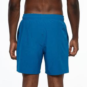 Pantalones cortos deportivos con bolsillo y cremallera en la cintura elástica para entrenamiento personalizado, ropa deportiva para correr, pantalones cortos de gimnasio para hombre en blanco con forro de malla - Product Image 5